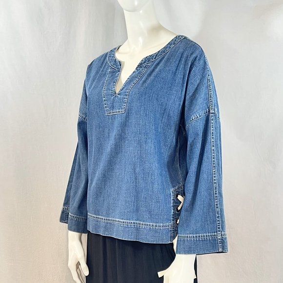 Coastal Ease Vibe Denim Chambray Top | Madewell - Picture 1 of 8